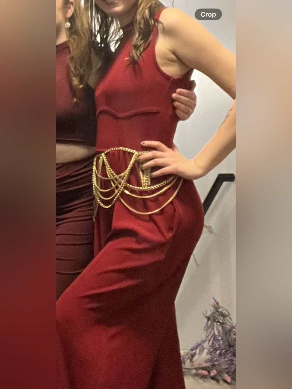 Red Sleeveless Jumpsuit